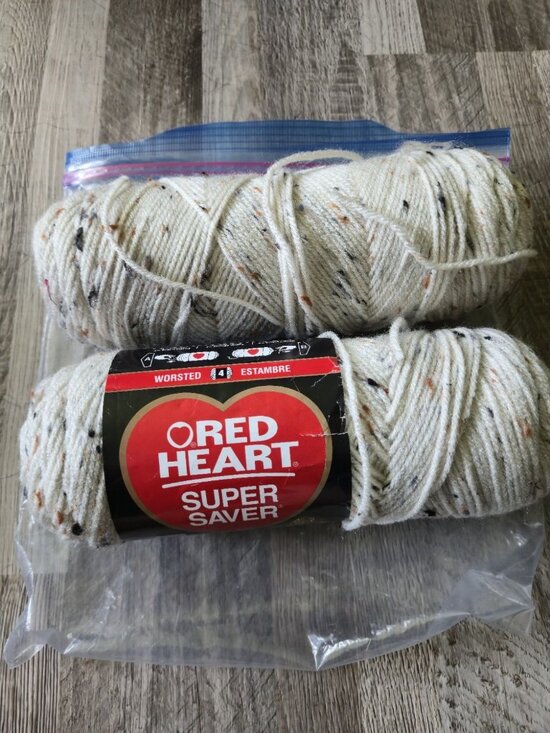 Red Heart Other - Red Heart Super Saver Yarn Aran Fleck Worsted Weight Crafting Supply Lot of 2